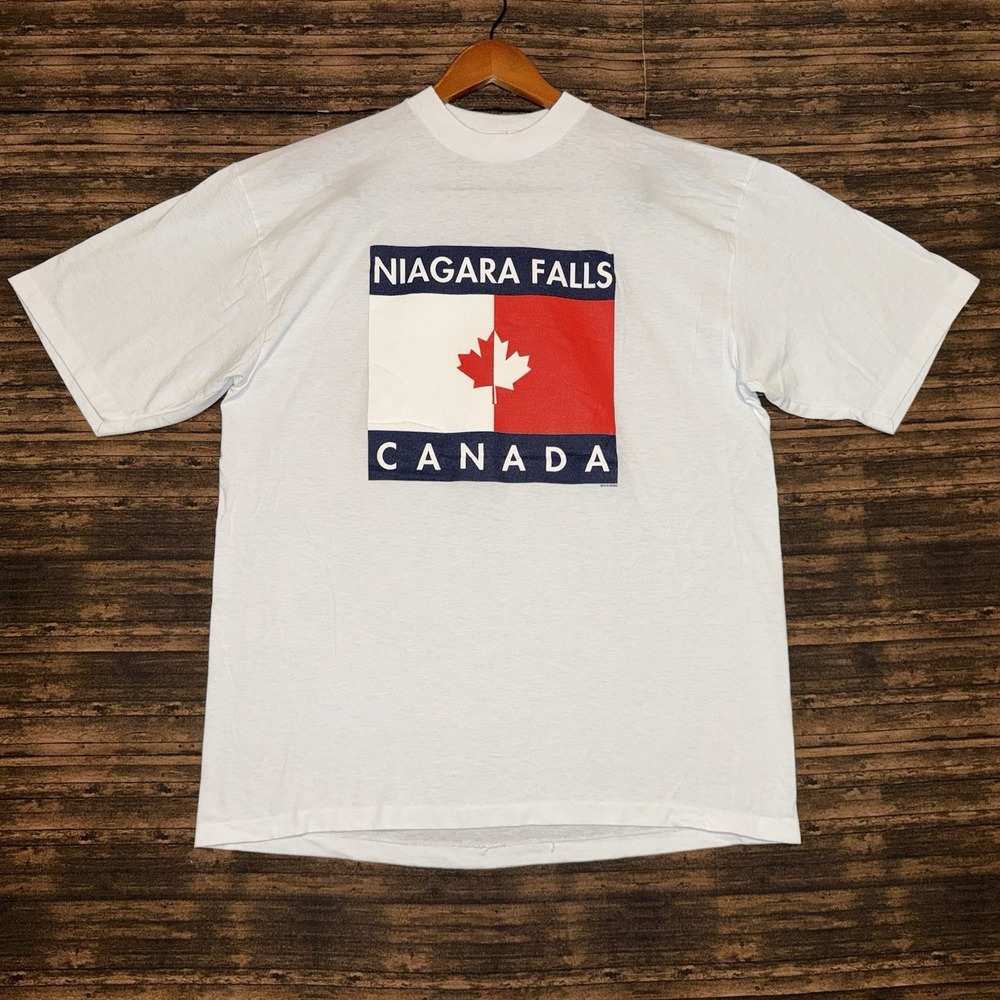 Vintage Niagra Falls Large Print Single Stitch Graphic T Shirt Size XL